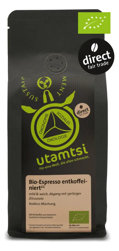 Packung Utamtsi Bio Espresso entkoffeiniert